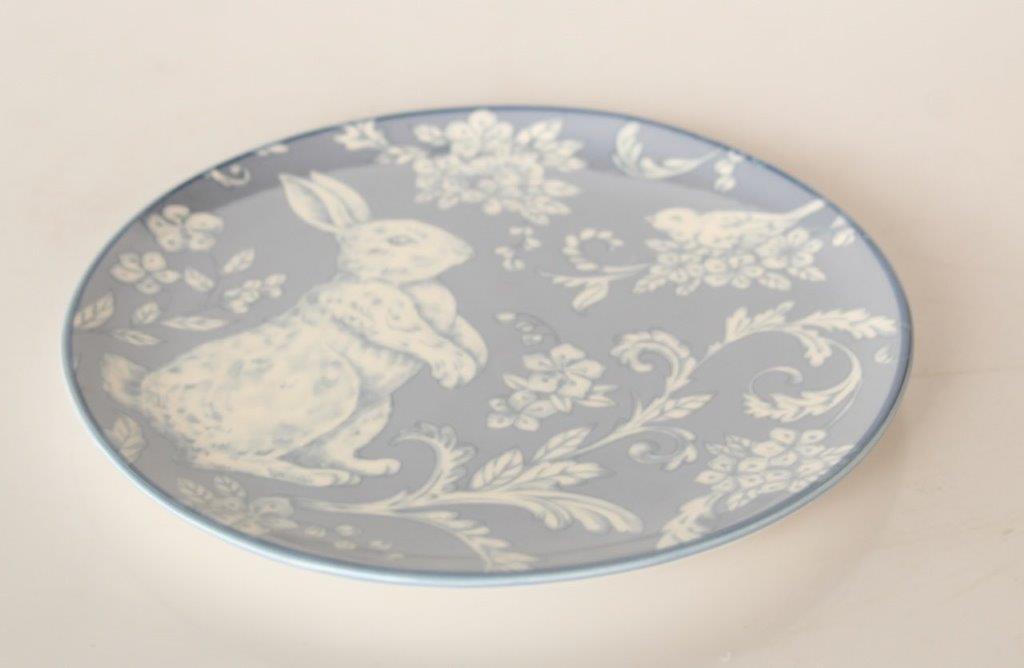 Blue & White Ceramic Bunny Plate